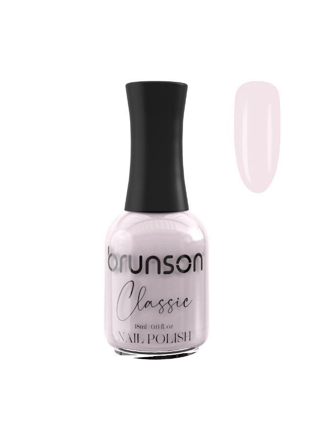 Brunson Classic Nail Polish 18ml Fast Dry Nail Lacquer Nail Harderner Normal Polish Glossy Gel Effect Quick Air Dry Long-Lasting Natural Nail Enamel Salon Quality Manicure Pedicure Regular Polish - Image 1